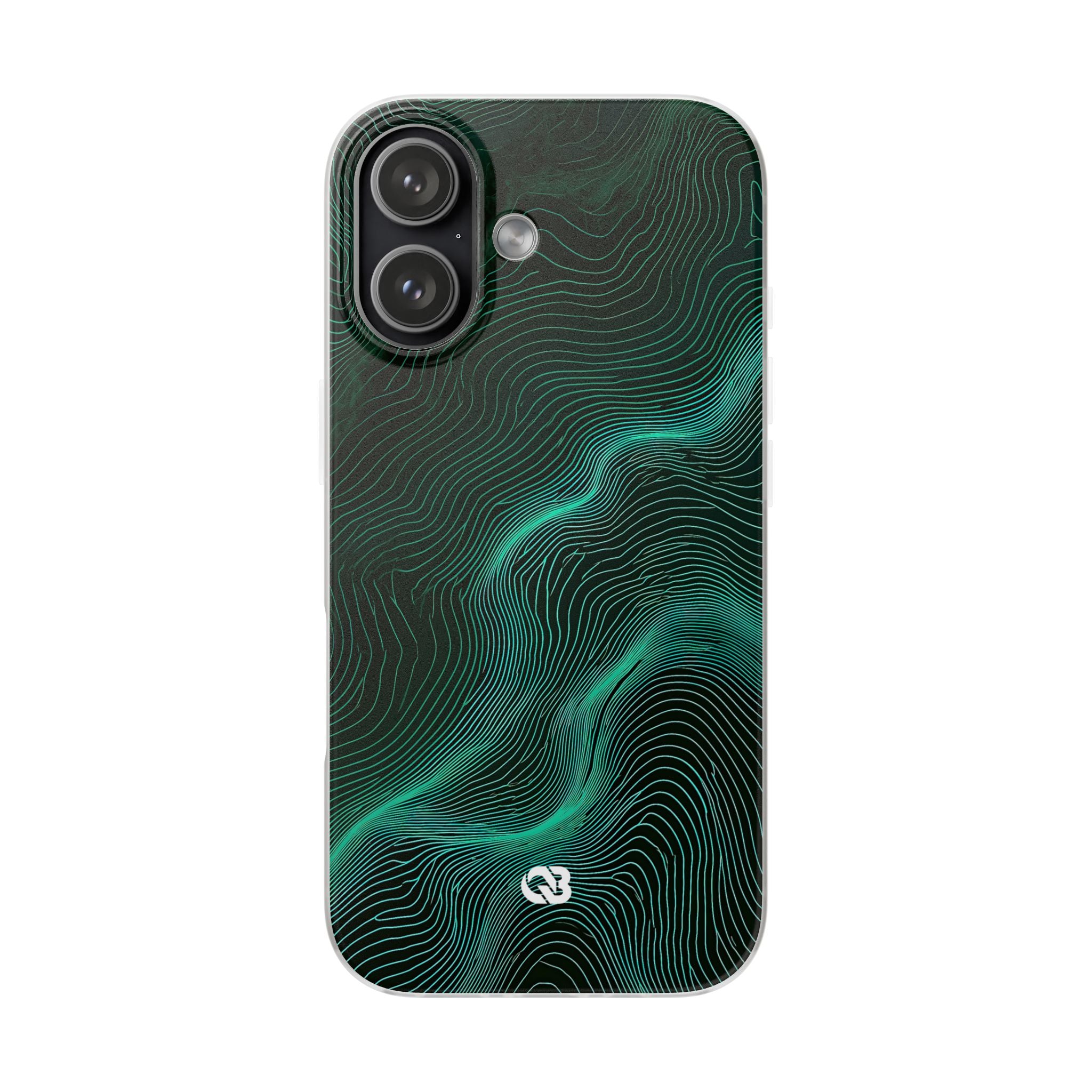 Teal Lite Phone Case for iPhone - Neon Jade Contour