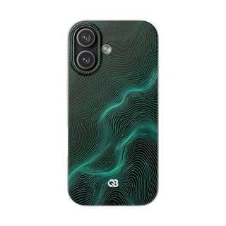 Teal Lite Phone Case for iPhone - Neon Jade Contour