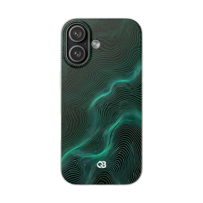 Teal Lite Phone Case for iPhone - Neon Jade Contour