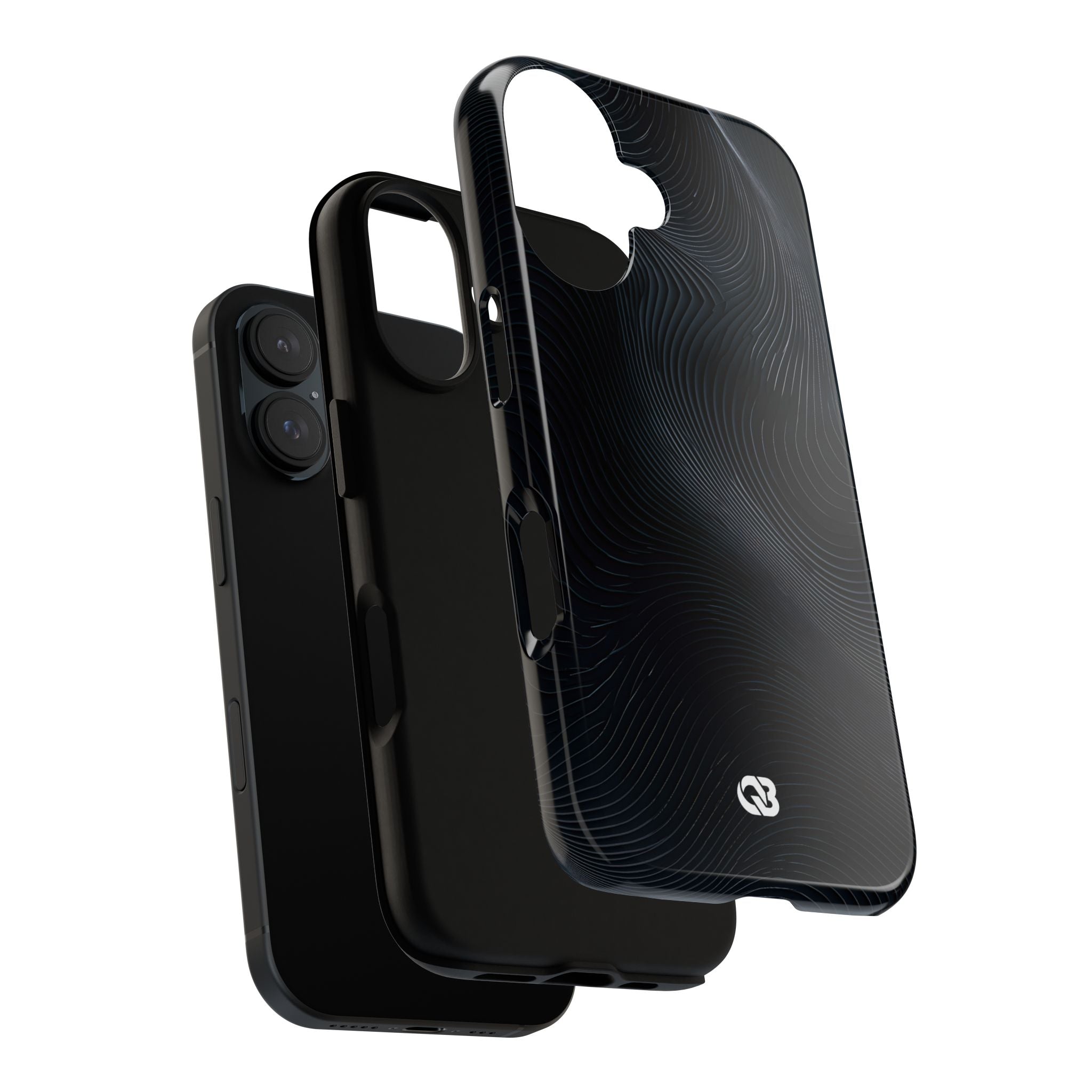 Black Tough Phone Case for iPhone - Obsidian Ridge Flux