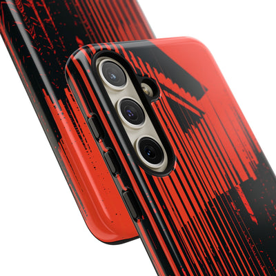 Red Tough Phone Case for Samsung - Crimson Brutalist Distortion