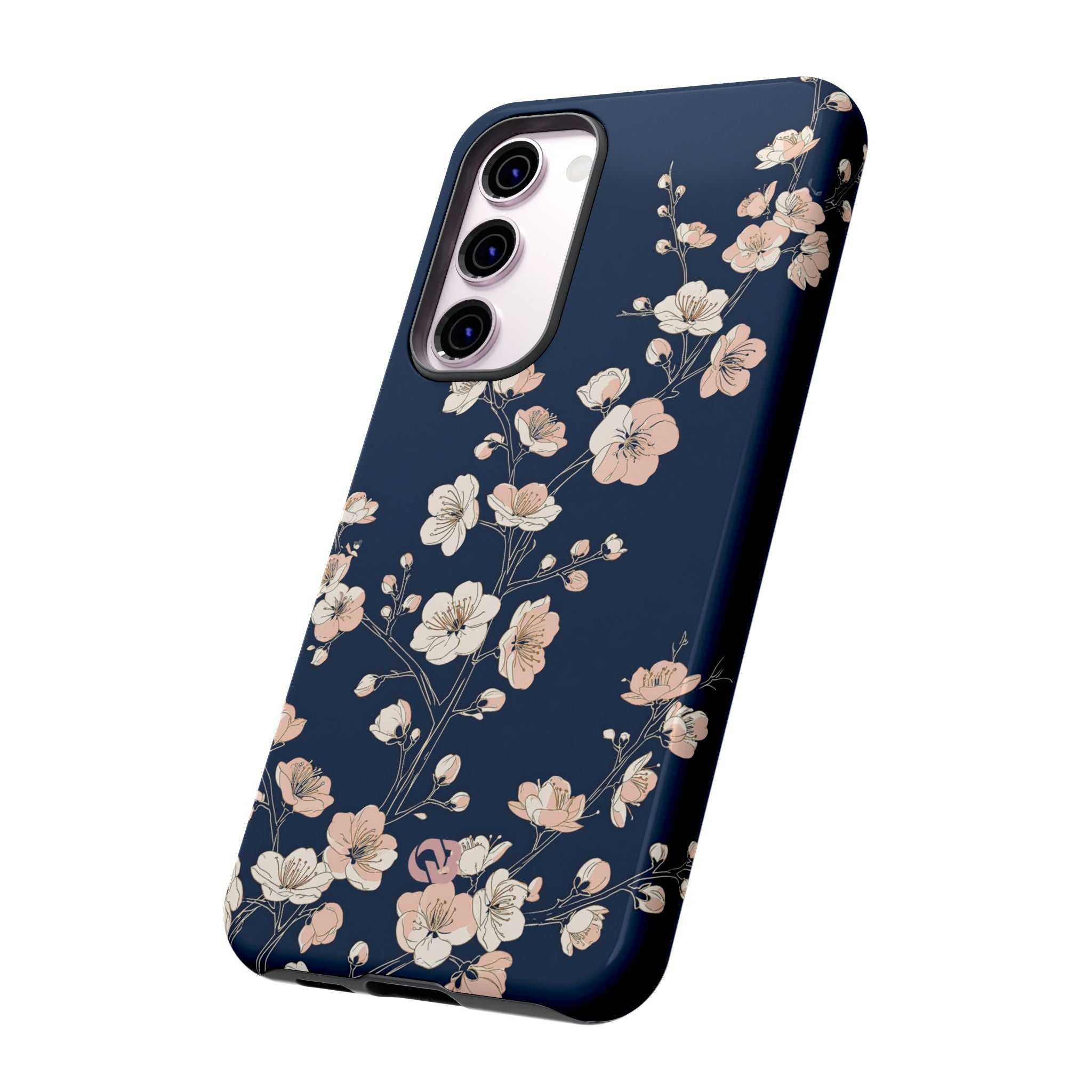 Blue Tough Phone Case for Samsung - Midnight Peach Sakura