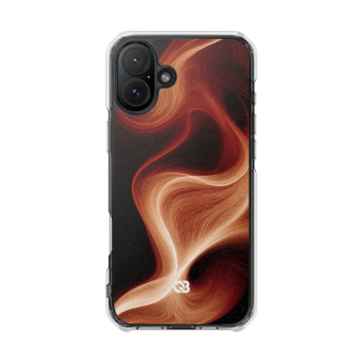 Solar Ember Flow · Clear Impact Magnetic Phone Case for iPhone · Orange