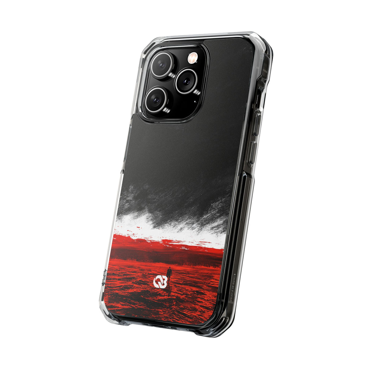 Crimson Void · Clear Impact Magnetic Phone Case for iPhone ·  Black