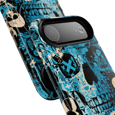 Electric Skull Graffiti · Tough 2.0 Magnetic Phone Case for iPhone · Blue