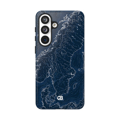 Nordic Contour Chart · Tough Phone Case for Samsung · Blue