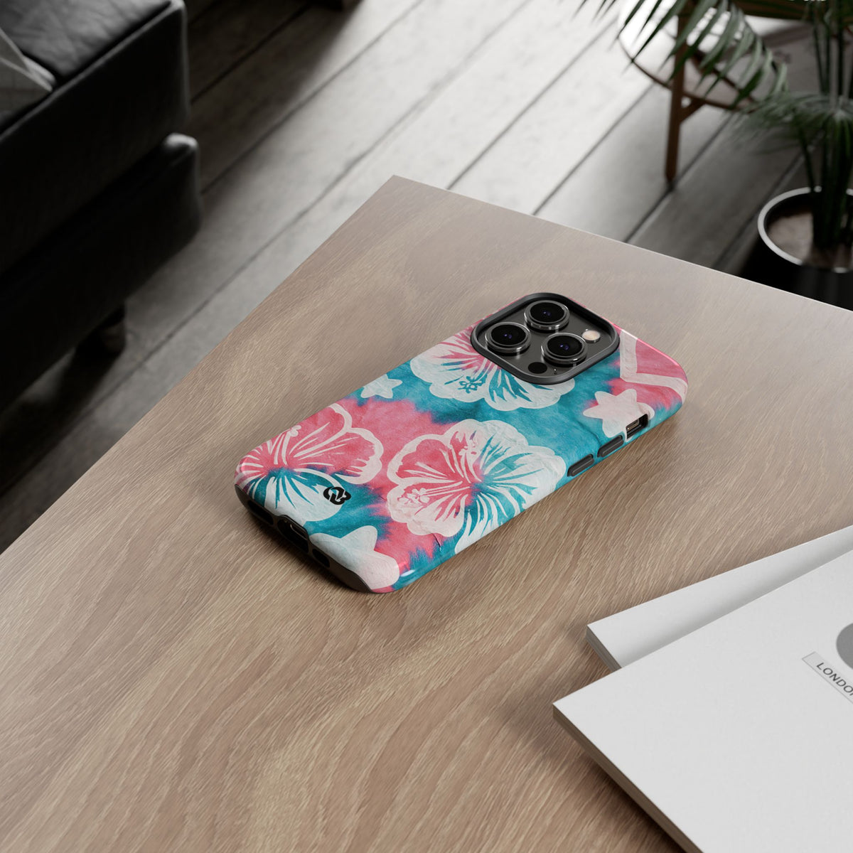 Tropical Hibiscus Bloom · Tough Phone Case for iPhone · Teal
