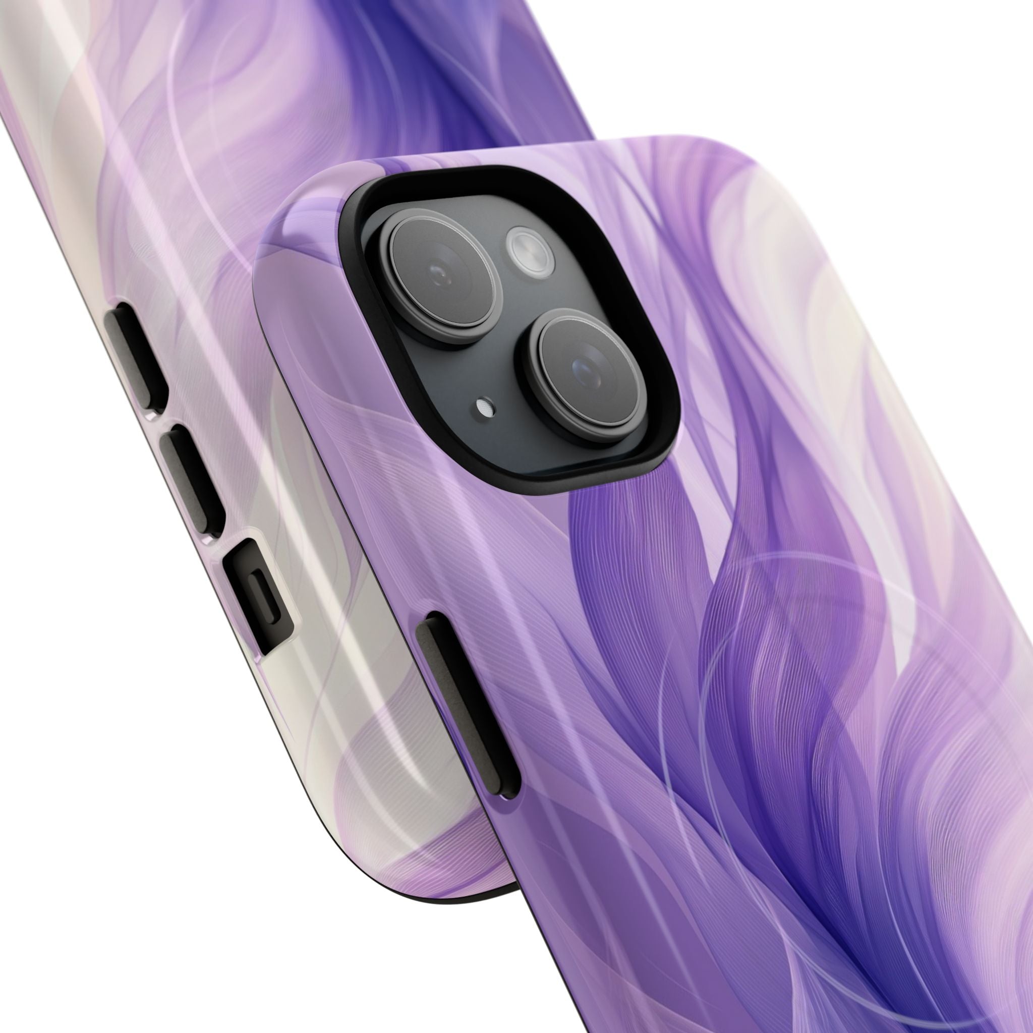 Purple Ribbon Waves iPhone 15 Case - Tough+