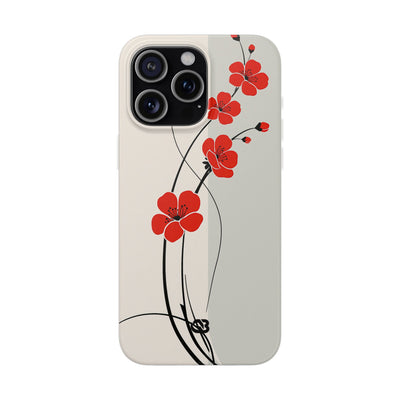 Red Lite Phone Case for iPhone - Crimson Plum Ink