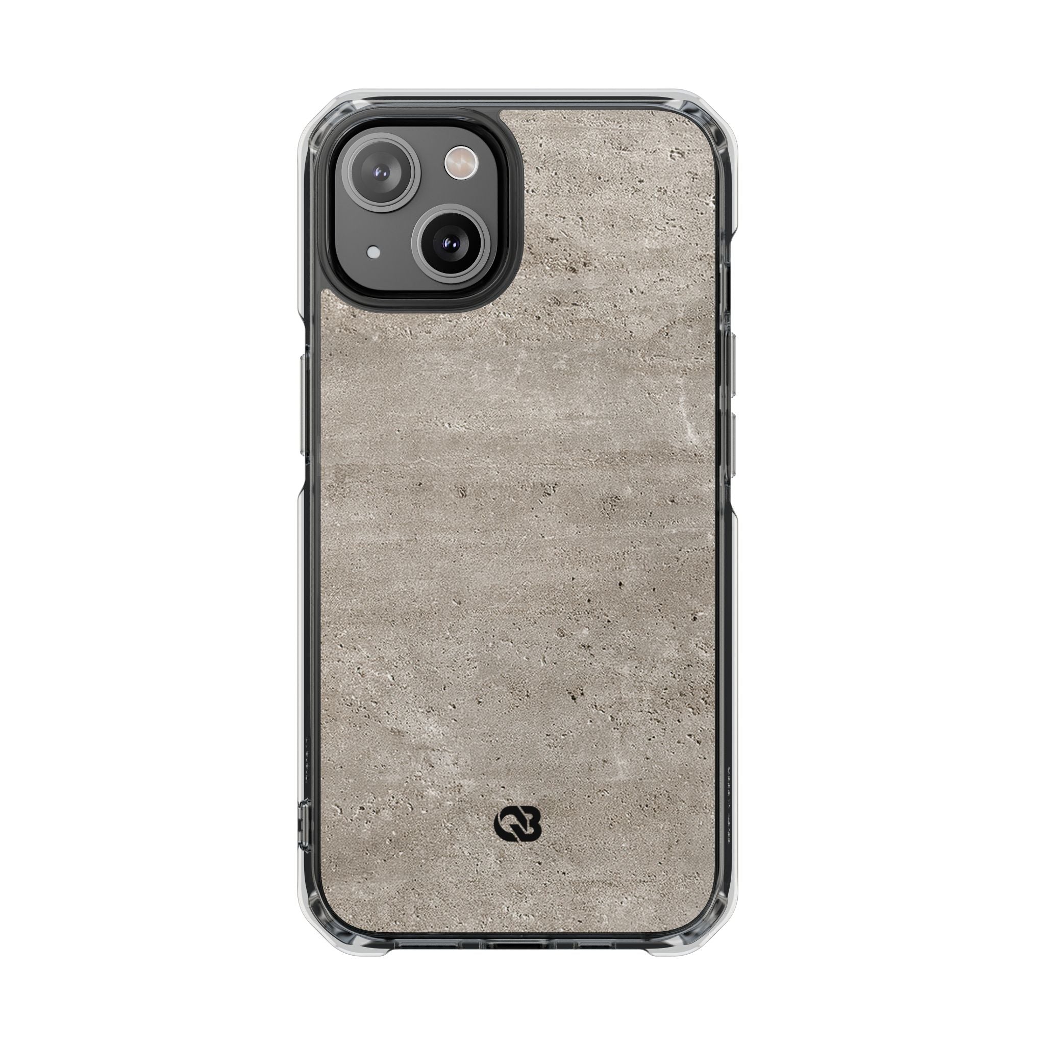 Grey Impact MagSafe Phone Case for iPhone - Brutalist Stone Grit