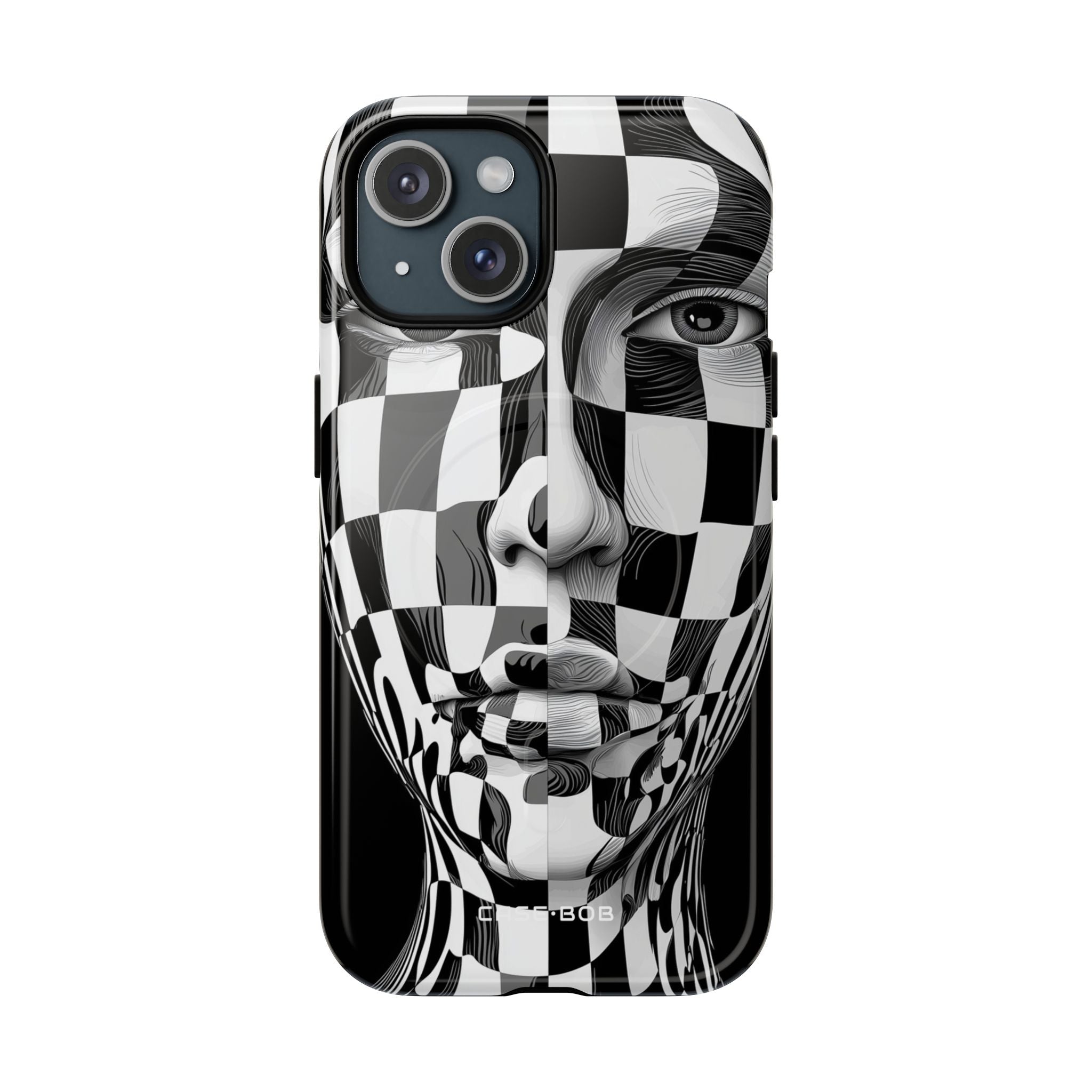 Checkered Face iPhone 15 Case - Tough+