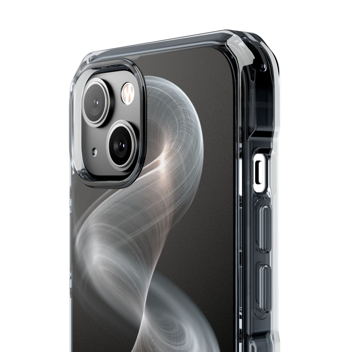 Luminous Vortex · Clear Impact Magnetic Phone Case for iPhone · Black