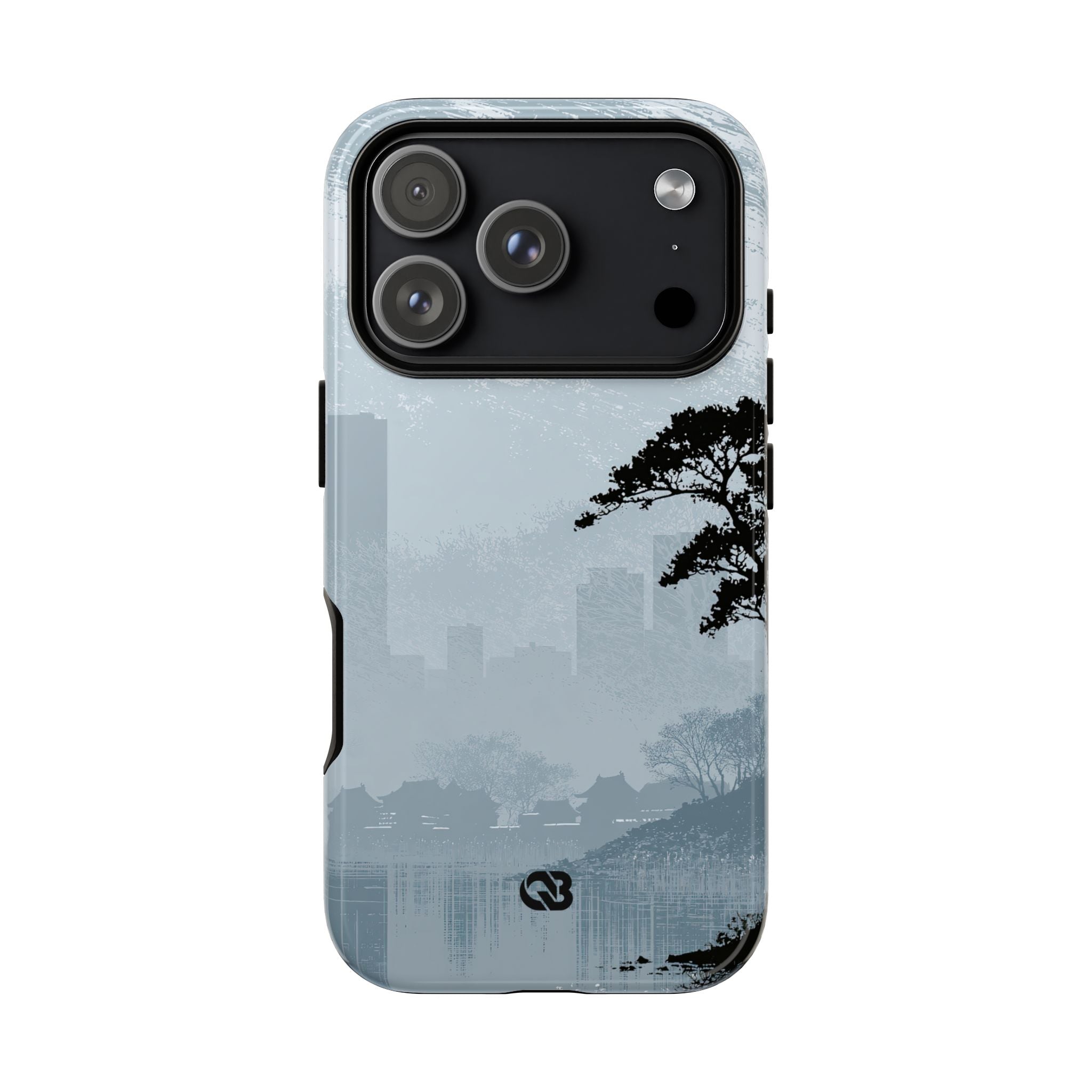 Grey Tough Phone Case for iPhone - Steel Slate Zen