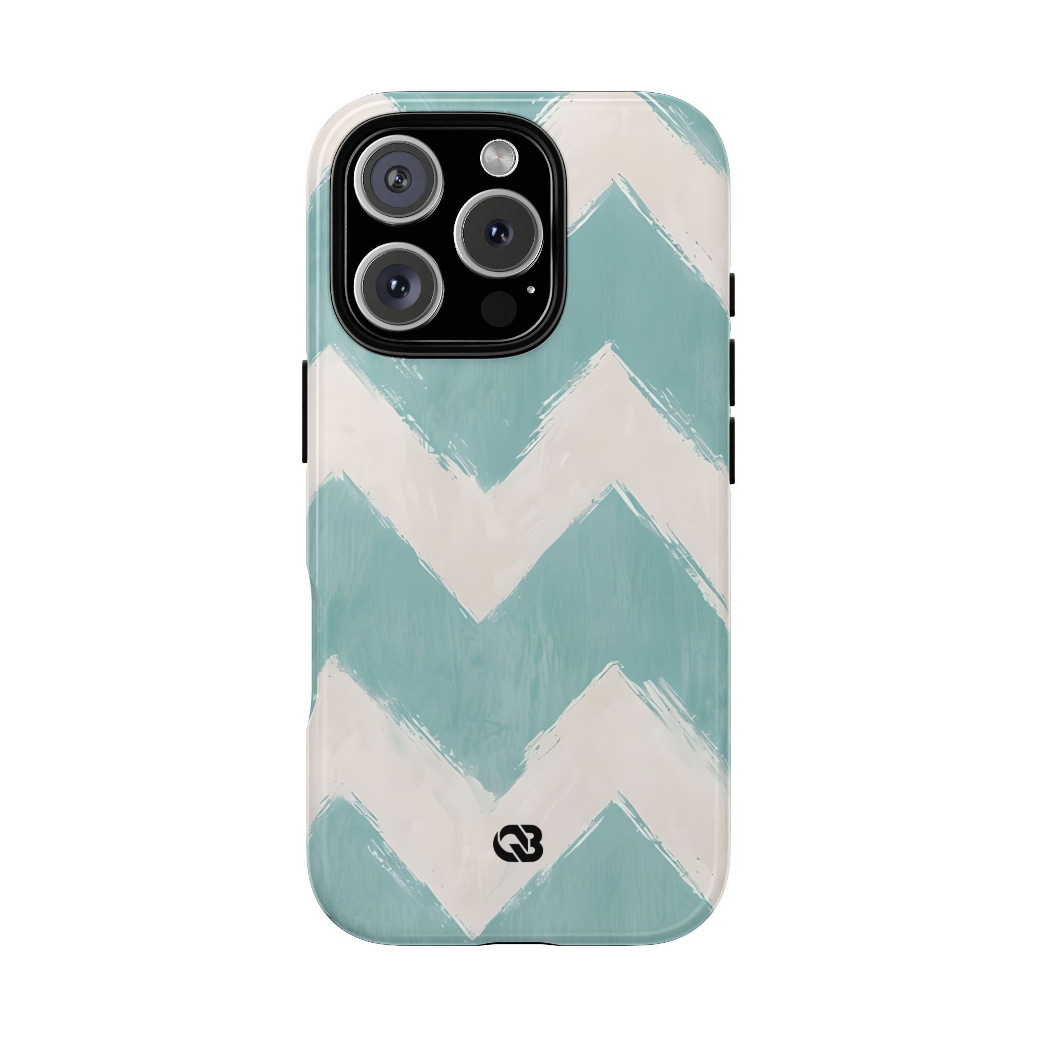 Teal Painted Chevron · Tough Phone Case for iPhone