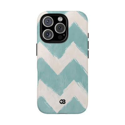 Teal Painted Chevron · Tough Phone Case for iPhone
