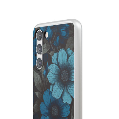 Obsidian Blue Petals · Soft Phone Case for Samsung