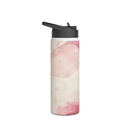 Crimson Ribbon Waves - Stainless Steel Water Bottle