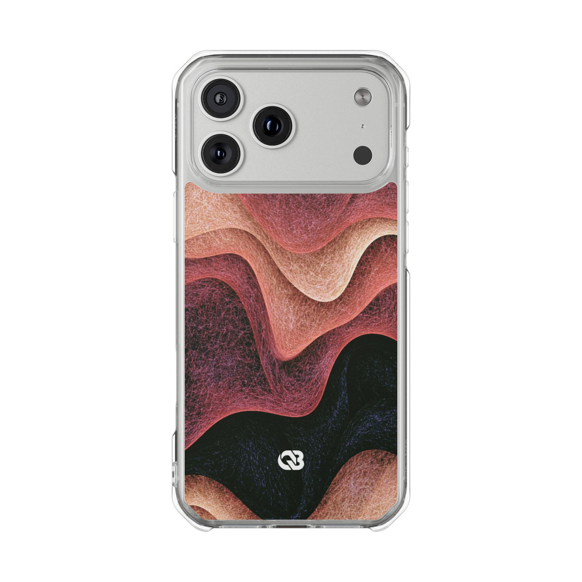 Rose Contour Waves · Clear Impact Magnetic Phone Case for iPhone · Pink