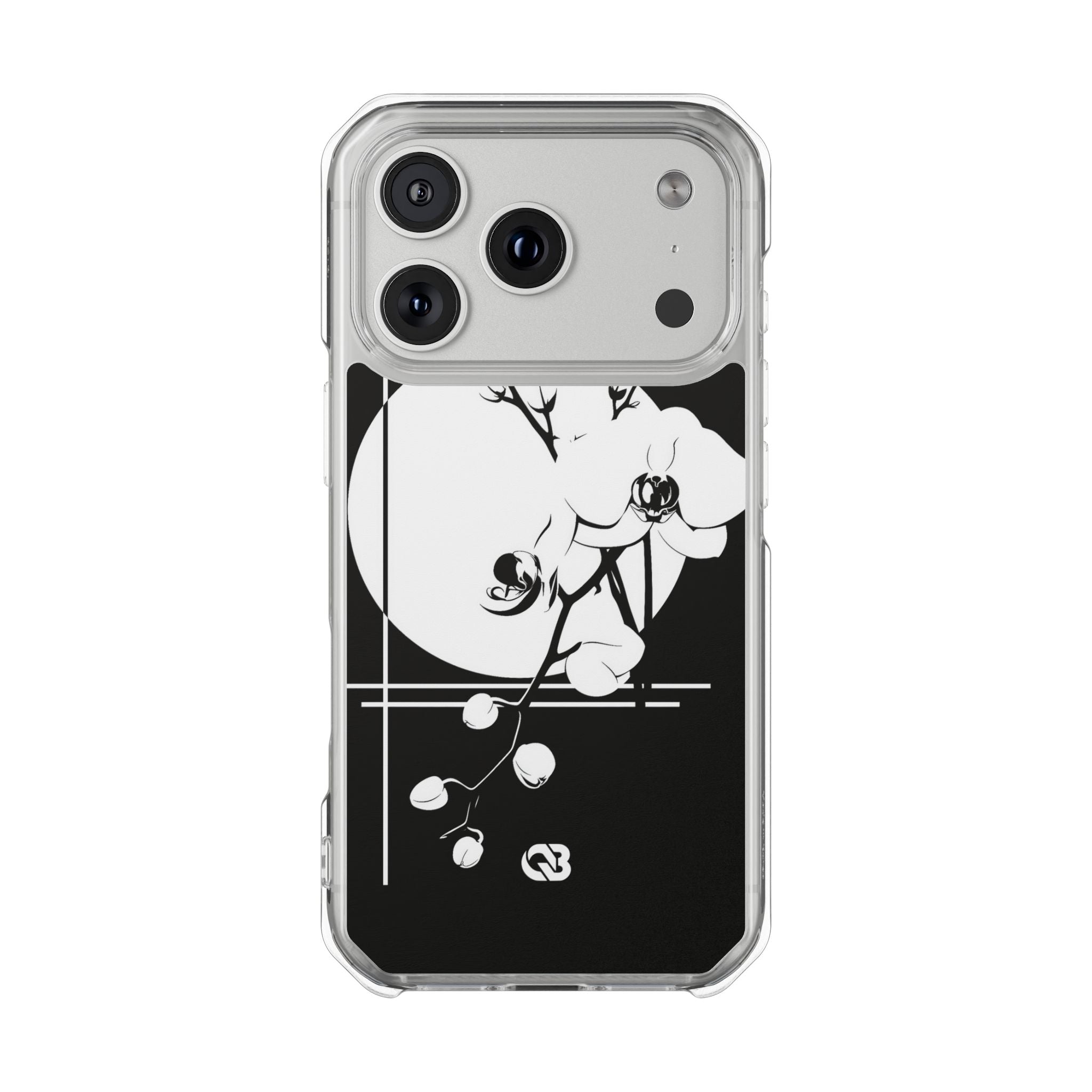 Black Impact MagSafe Phone Case for iPhone - Lunar Orchid Grid