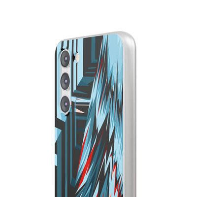 Blue Lite Phone Case for Samsung - Glitch Peak Cyan