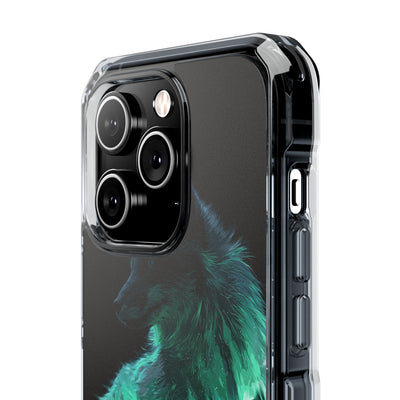 Nordic Aurora Fox · Clear Impact Magnetic Phone Case for iPhone · Teal