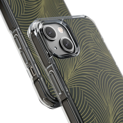 Green Impact MagSafe Phone Case for iPhone - Dark Olive Plume