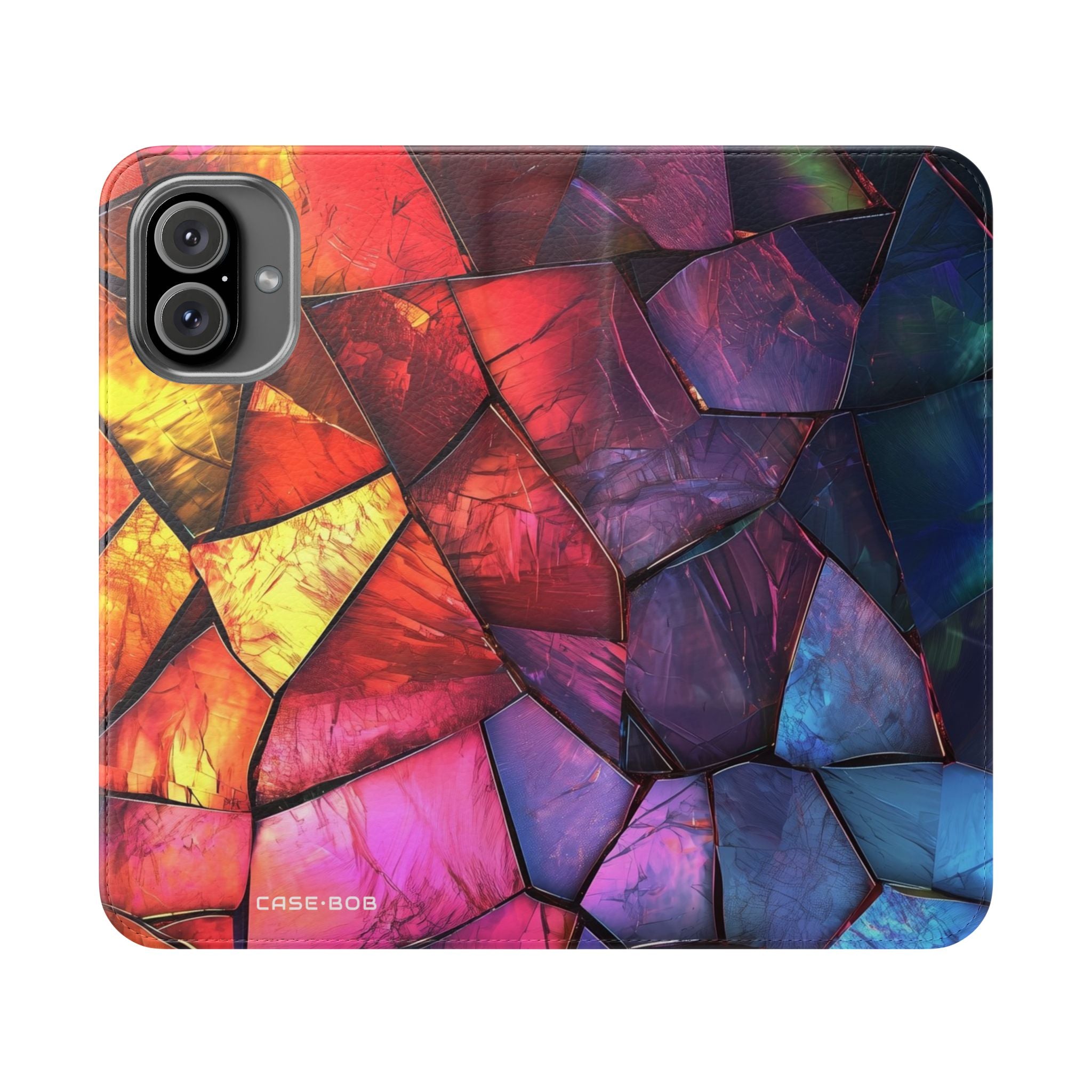 Crimson Shard Mosaic - iPhone 16 Plus Case - Wallet