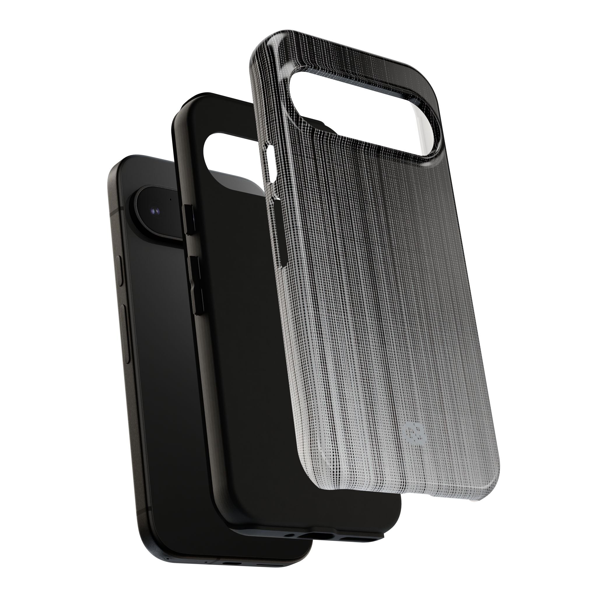 Grey Tough Phone Case for Google Pixel - Static Vertical Dither