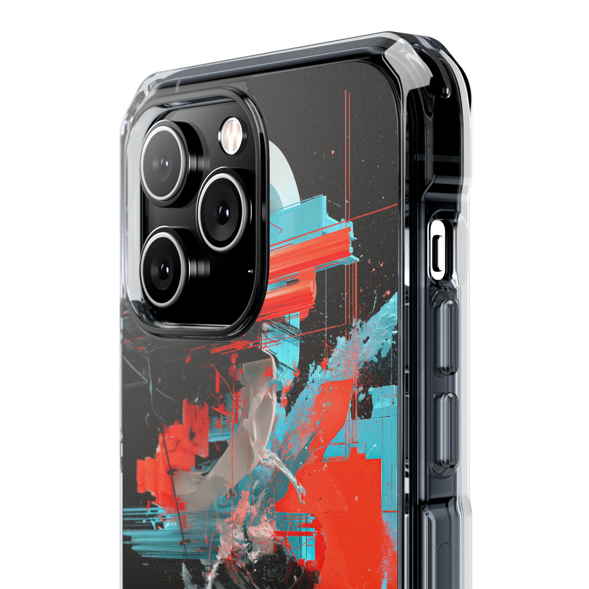 Fragmented Cyber Core · Clear Impact Magnetic Phone Case for iPhone ·  Black