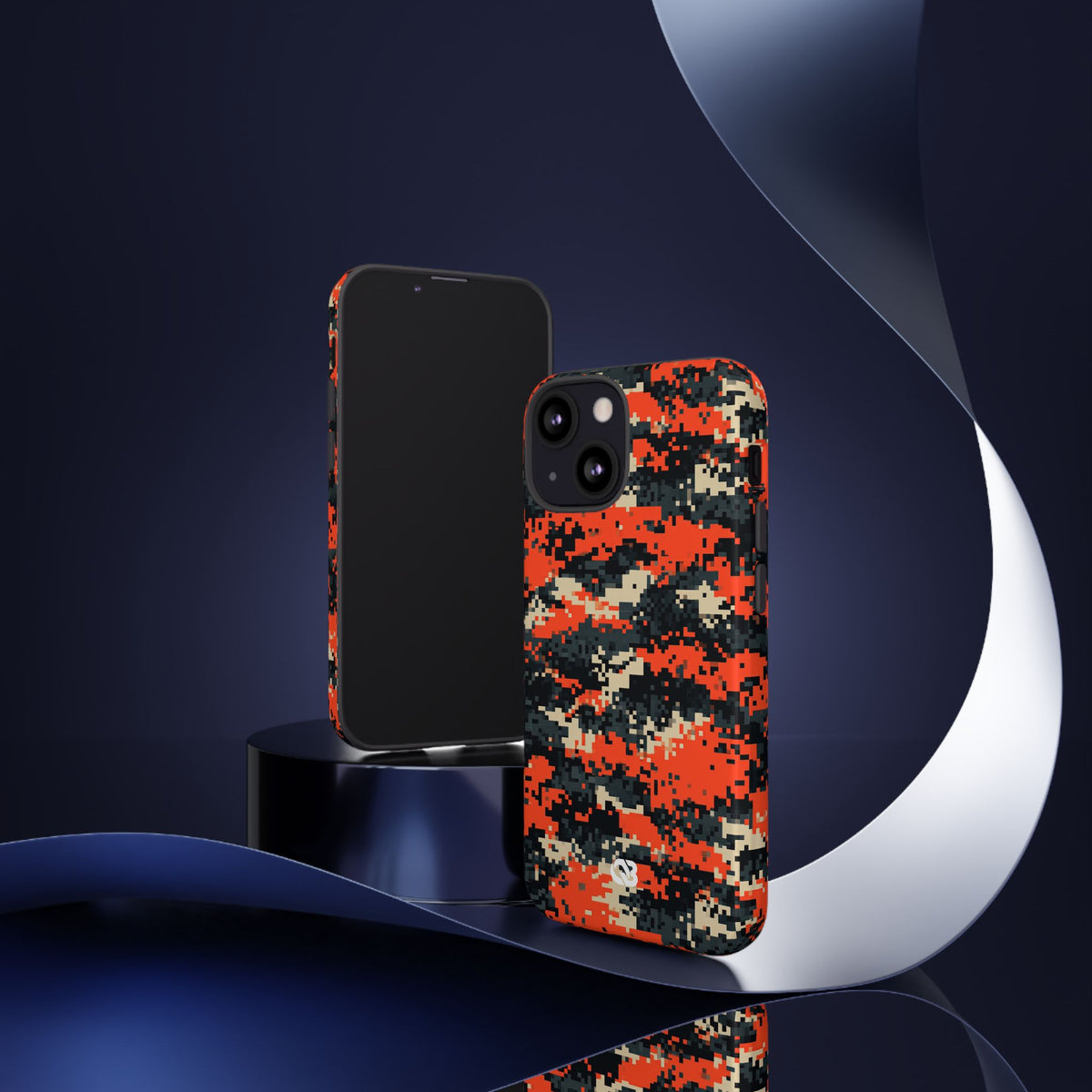 Signal Pixel Camo · Tough Phone Case for iPhone · Orange