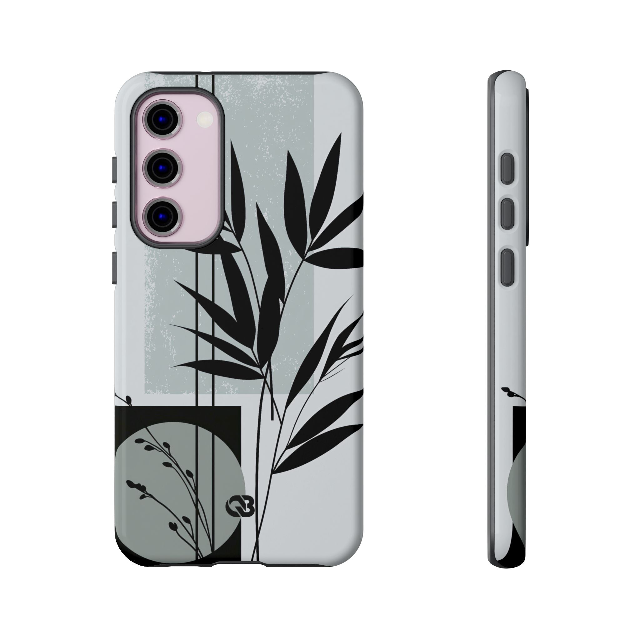 Grey Tough Phone Case for Samsung - Sage Bamboo Noir