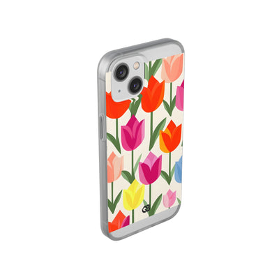 Vibrant Petal Grid · Soft Phone Case for iPhone