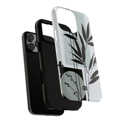 Grey Tough Phone Case for iPhone - Sage Bamboo Noir