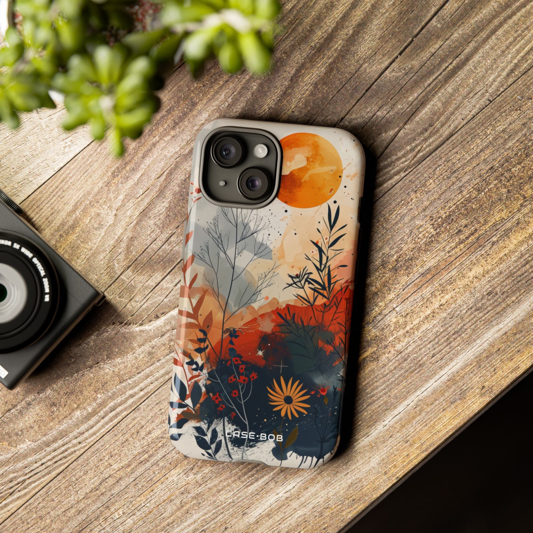 Orange Solstice iPhone 15 Case - Tough