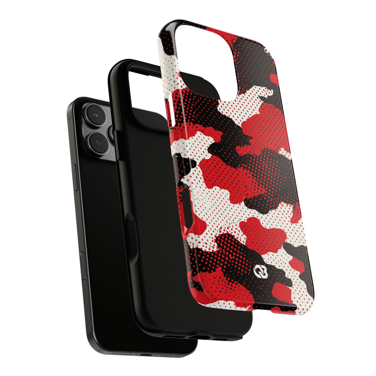 Crimson Halftone Camo · Tough Phone Case for iPhone · Red