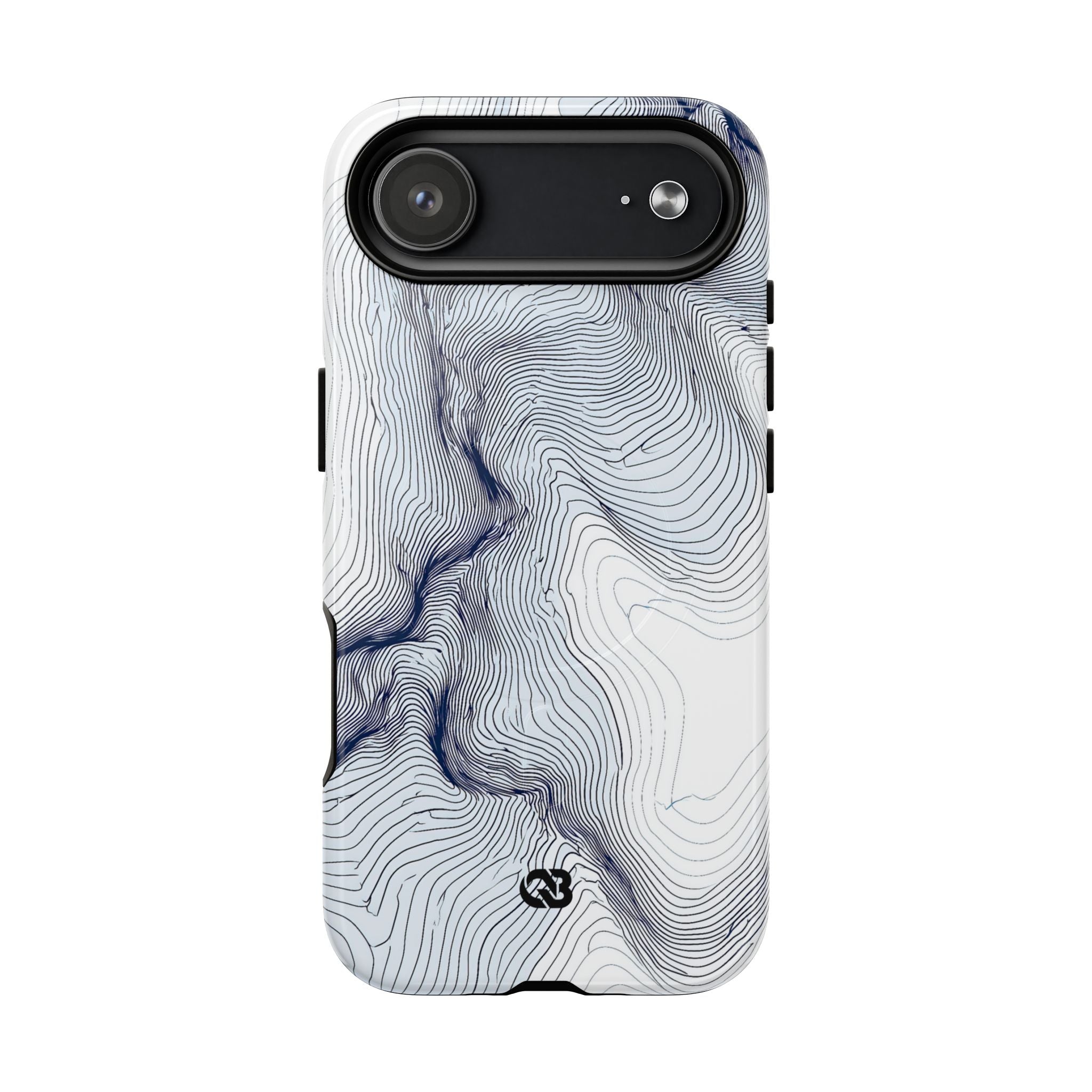 White Tough 2.0 Magsafe Phone Case for iPhone - Nordic Ridge Topo