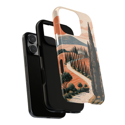 Tuscan Cypress Horizon · Tough Phone Case for iPhone · Orange