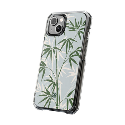 Serene Bamboo · Clear Impact Magnetic Phone Case for iPhone ·  Green