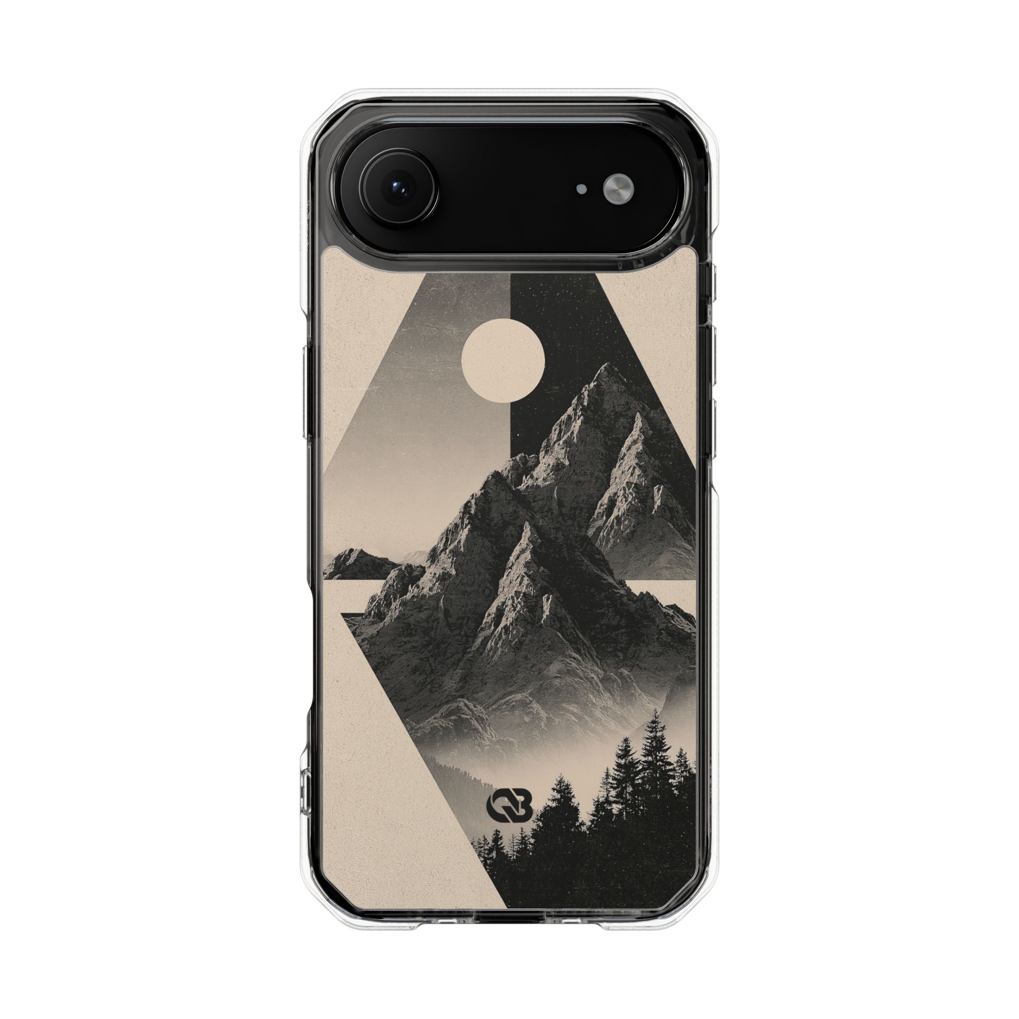 Beige Impact MagSafe Phone Case for iPhone - Obsidian Summit Parchment