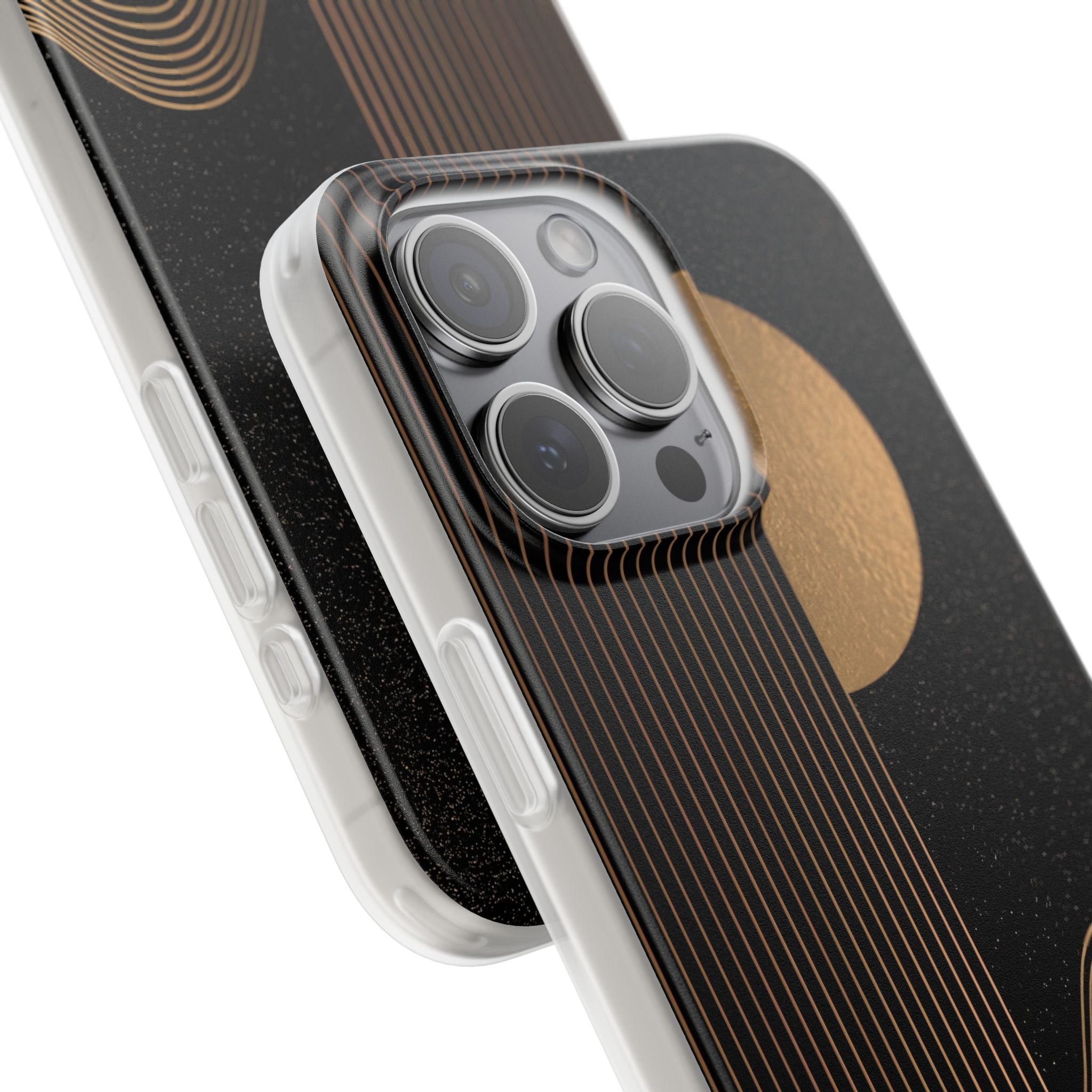 Gold Lite Phone Case for iPhone - Gilded Obsidian Dunes