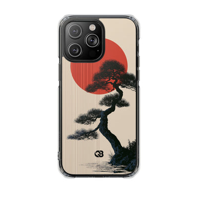 Beige Impact MagSafe Phone Case for iPhone - Kyoto Crimson Pine