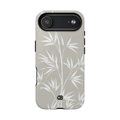 Beige Tough 2.0 Magsafe Phone Case for iPhone - Sandstone Bamboo Stalks