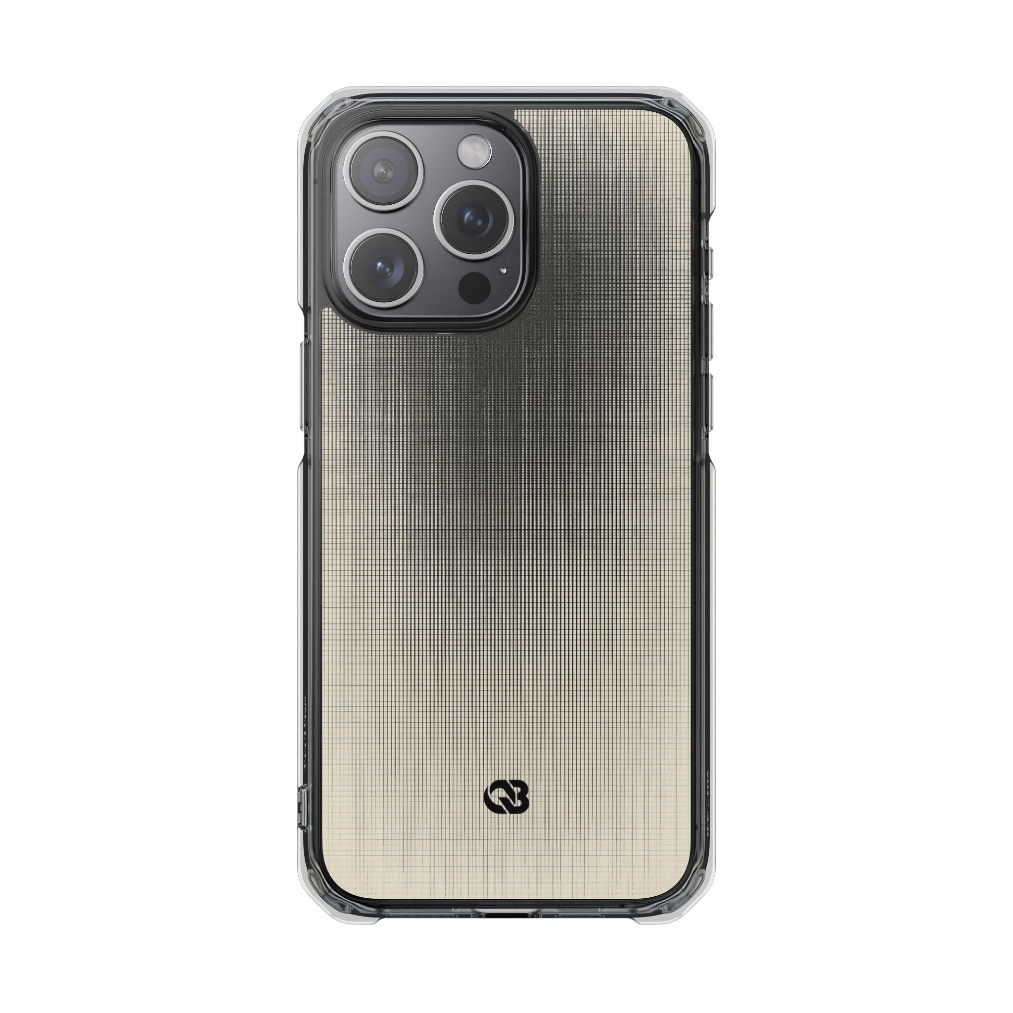 Beige Impact MagSafe Phone Case for iPhone - Carbon Screen Grid