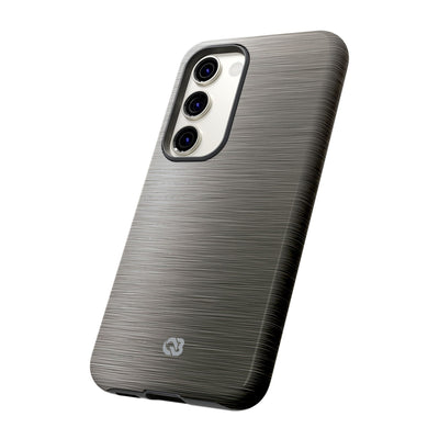 Grey Tough Phone Case for Samsung - Brushed Industrial Steel