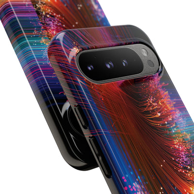 Black Tough Phone Case for Google Pixel - Cyber Optic Streak