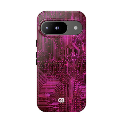 Magenta Circuit Trace · Tough Phone Case for Pixel ·  Pink