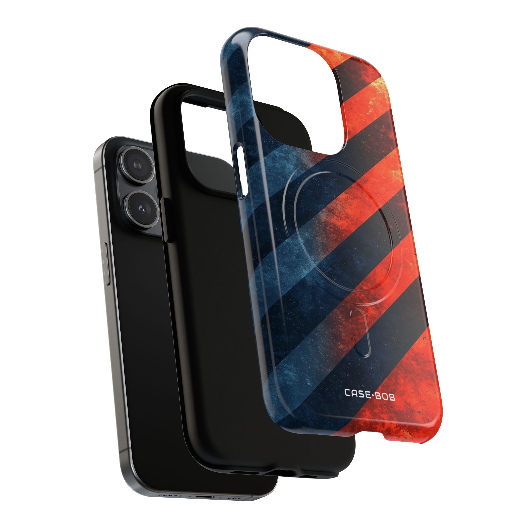 Diagonal Stripes Blaze iPhone 15 Pro Cover - Tough+