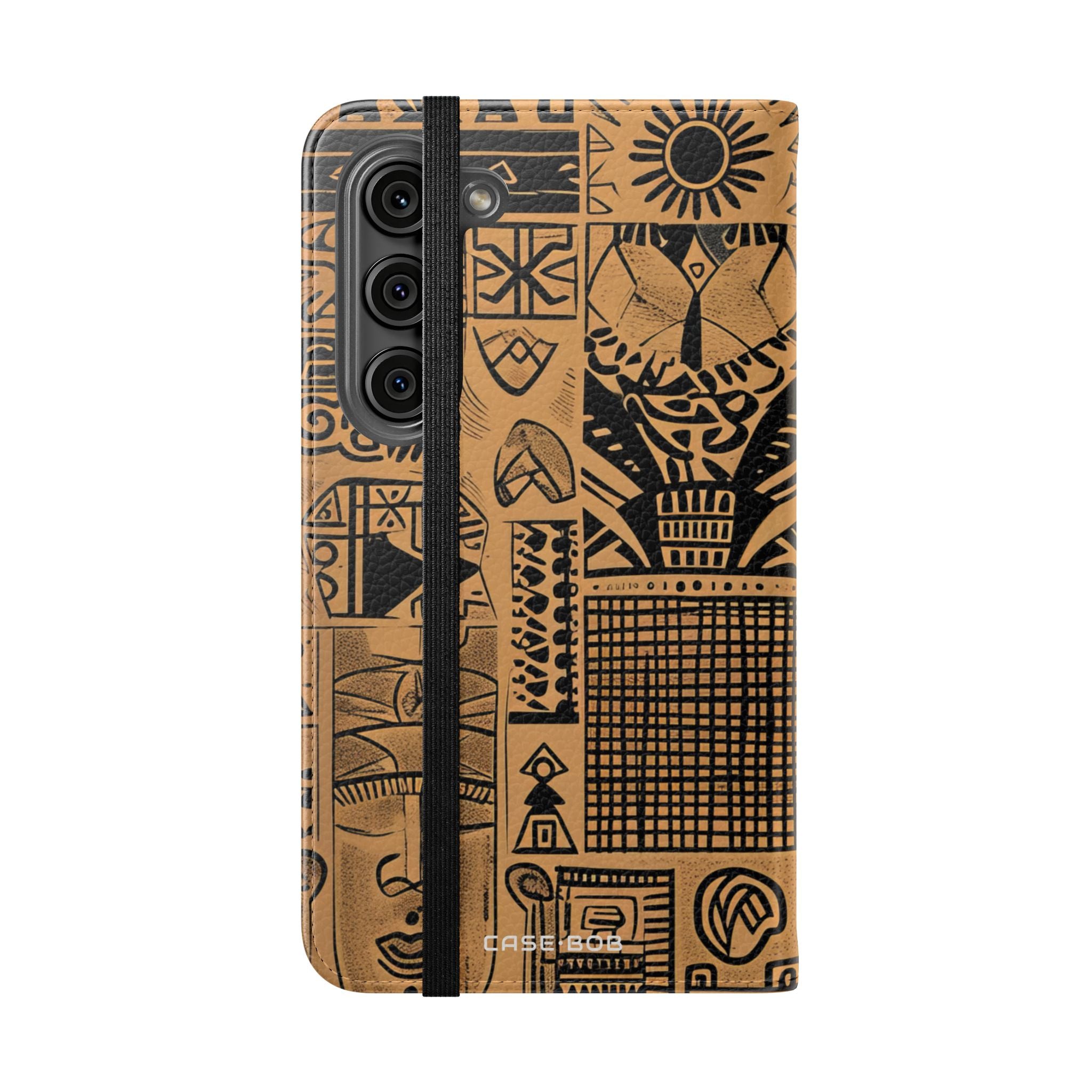 Celestial Faces Bruin - Samsung S23 Case - Portemonnee