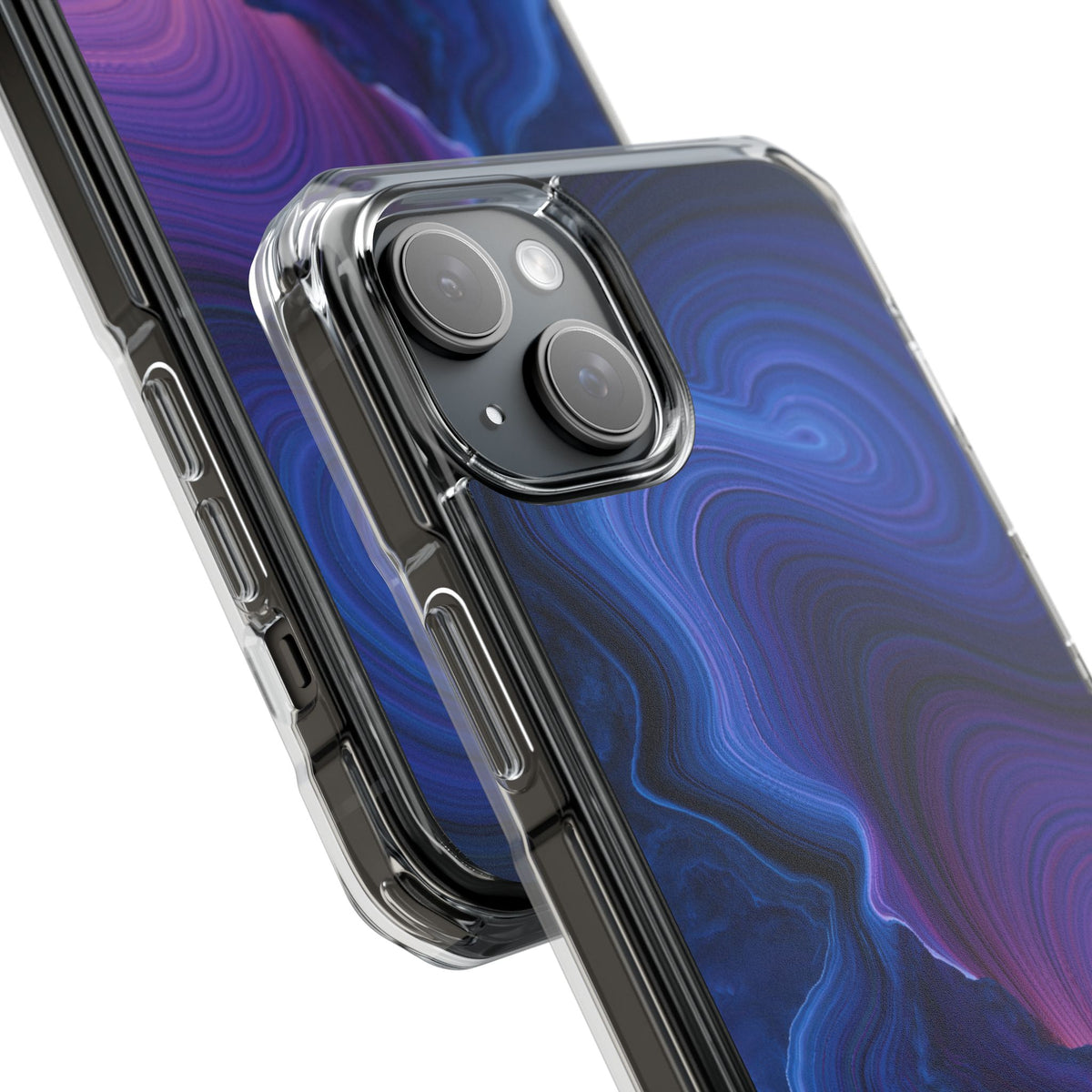 Radiant Strata · Clear Impact Magnetic Phone Case for iPhone · Blue