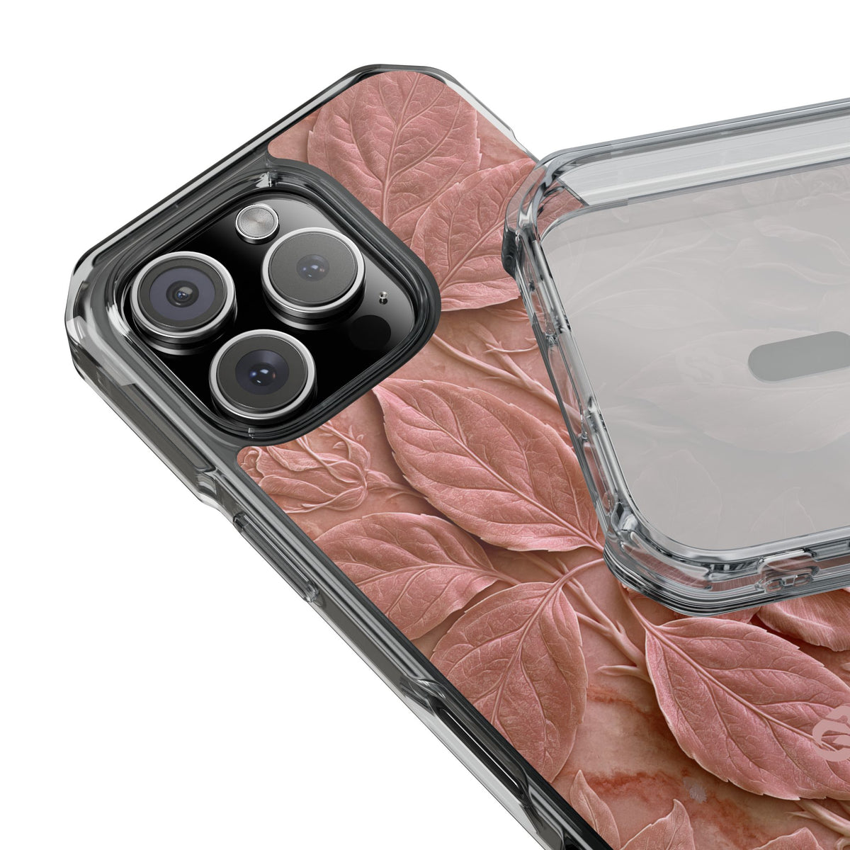 Blush Rose Relief · Clear Impact Magnetic Phone Case for iPhone · Pink